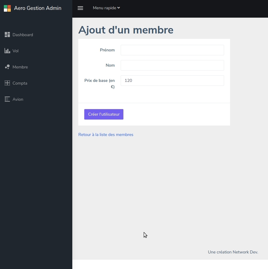 Développement d’un outil de gestion d’avion