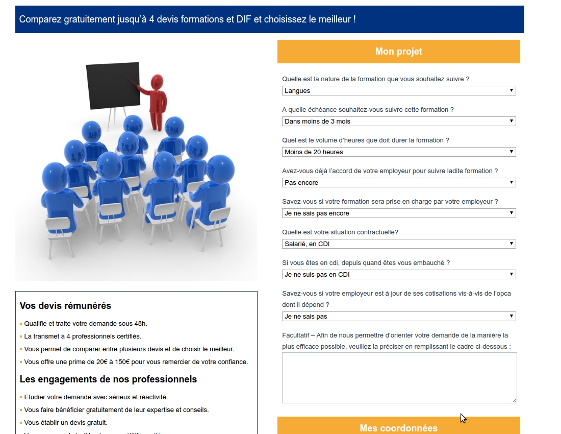 Création d'un module de demande de devis